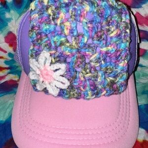 Colorful Crochet Flower Cap